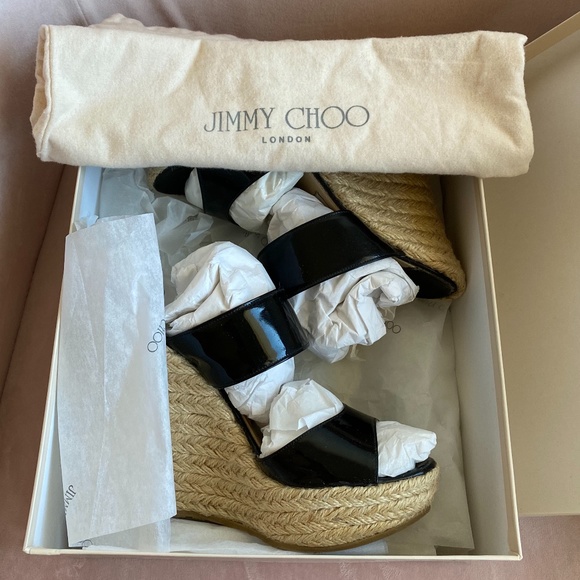 Jimmy Choo Black Patent Leather Sandal - Picture 9 of 11